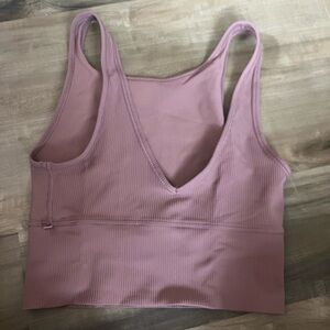 lululemon athletica Mauve Ribbed Sports Bra